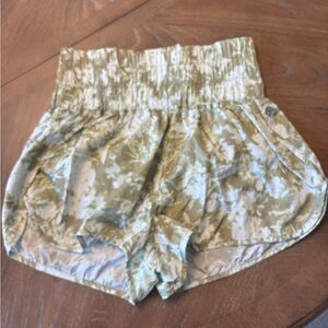 FP Movement by Free People Olive Tie-Dye Athletic Shorts